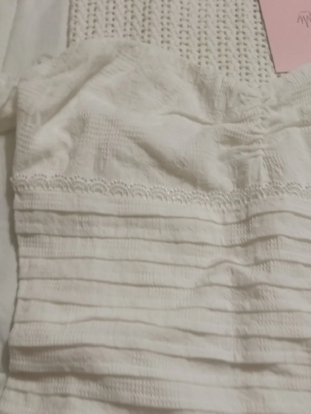 White Off-Shoulder Ruffled Mini Dress - Picture 3 of 8